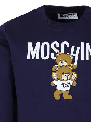 Moschino felpa girocollo con stampa logo Toy blu