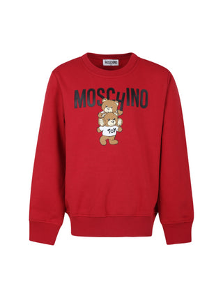 Moschino felpa girocollo con stampa logo Toy rosso