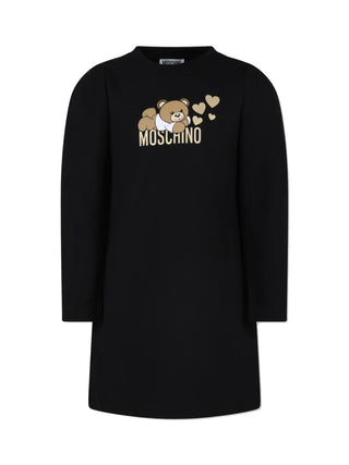 Moschino abito con maniche a palloncino stampa orsetto nero