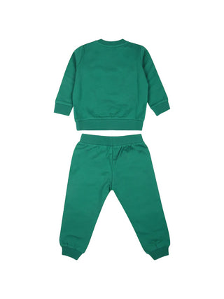 Moschino completo felpa e pantalone con logo Toy verde