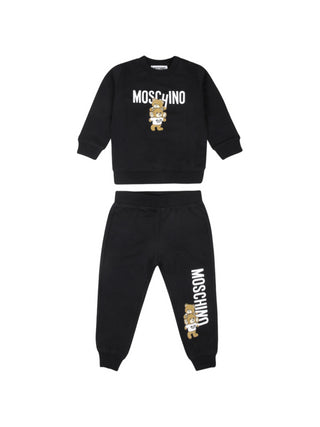 Moschino completo unisex felpa e pantalone con orsetti nero