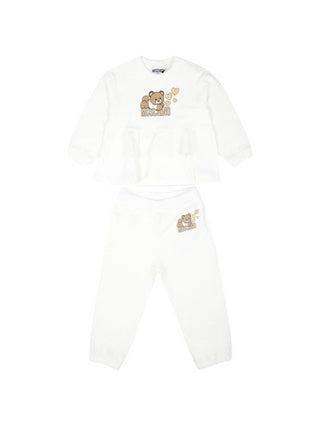 Moschino completo felpa e pantalone stampa orsetto Toy panna