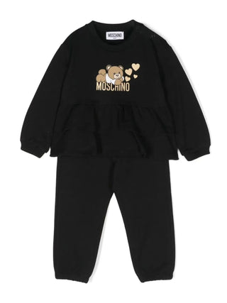 Moschino completo felpa e pantalone stampa orsetto Toy nero