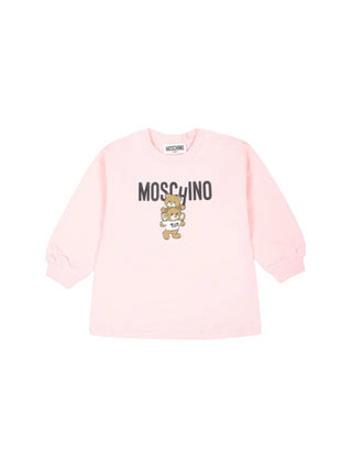 Moschino abito in felpa con stampa orsetti Toy rosa