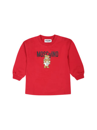 Moschino abito in felpa con stampa orsetti Toy rosso