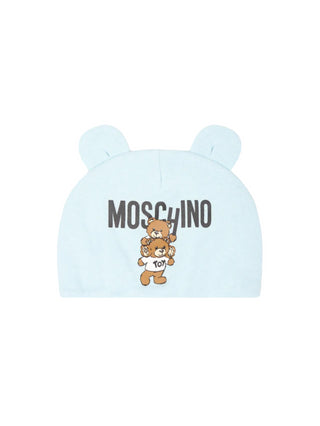 Moschino cappello unisex con orecchie stampa logo Toy celeste