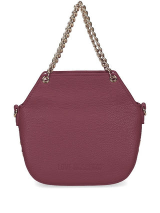 Moschino Love borsa a mano in ecopelle martellata bordeaux