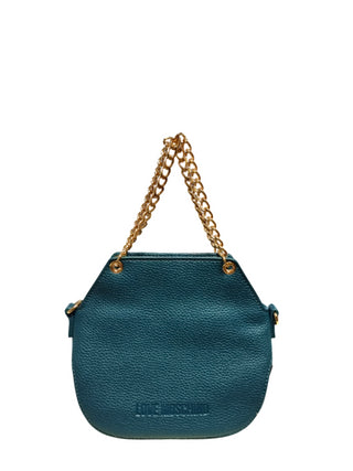 Moschino Love borsa a mano in ecopelle martellata verde petrolio