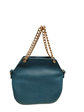 Moschino Love borsa a mano in ecopelle martellata verde petrolio