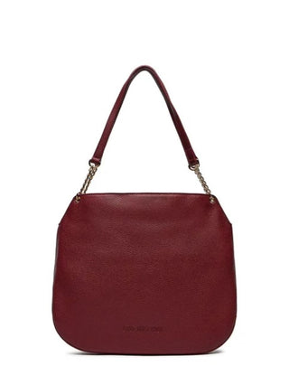 Moschino Love borsa a spalla in ecopelle martellata rosso vino