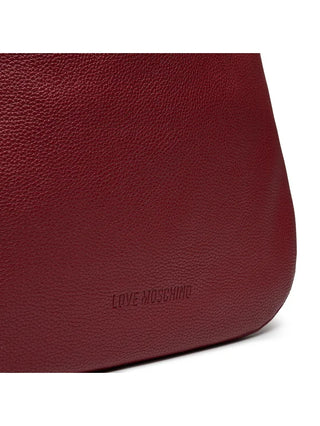 Moschino Love borsa a spalla in ecopelle martellata rosso vino