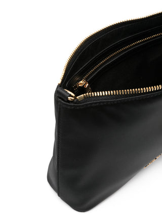 Moschino Love borsa a spalla satin con placca frog nero