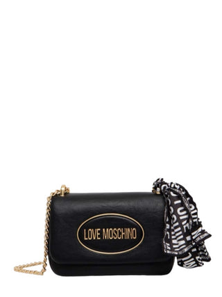 Moschino Love borsa a spalla in ecopelle con foulard nero