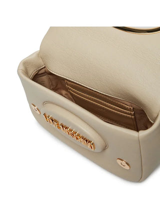 Moschino Love borsa a spalla in ecopelle con foulard beige chiaro