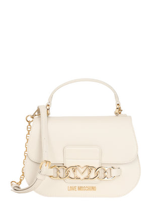 Moschino Love borsa a mano in ecopelle martellata beige