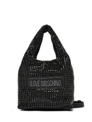 Moschino Love borsa a mano con strass all over nero