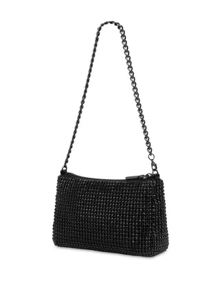 Moschino Love borsa a spalla con strass nero argento