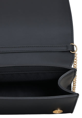 Moschino Love borsa a tracolla in similpelle con logo nero oro