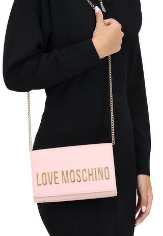 Moschino Love borsa a tracolla in similpelle con logo rosa oro