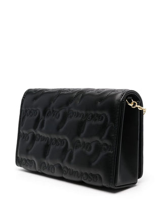 Moschino Love borsa a tracolla in ecopelle con ricamo logo nero