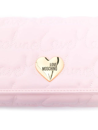 Moschino Love borsa a tracolla in ecopelle con ricamo logo rosa