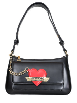 Moschino Love borsa a spalla in ecopelle con specchietto nero