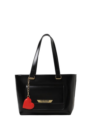 Moschino Love borsa a spalla in similpelle con specchietto nero