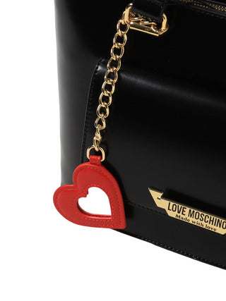 Moschino Love borsa a spalla in similpelle con specchietto nero