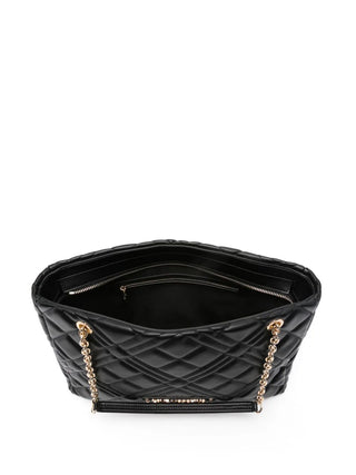 Moschino Love borsa a spalla in ecopelle trapuntata con logo nero