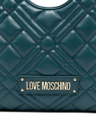 Moschino Love borsa a mano in ecopelle trapuntata verde petrolio