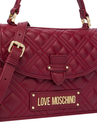 Moschino Love borsa a mano in ecopelle trapuntata bordeaux