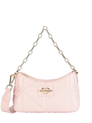 Moschino Love borsa a spalla con tracolla in ecopelle trapuntata rosa