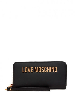 Moschino Love portafogli in ecopelle con cinturino da polso nero oro