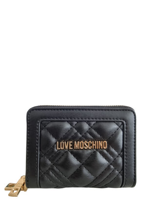 Love Moschino portafogli in ecopelle trapuntata con logo nero