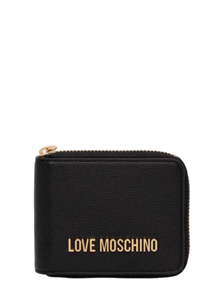 Moschino Love portafogli in ecopelle martellata con placca logo nero