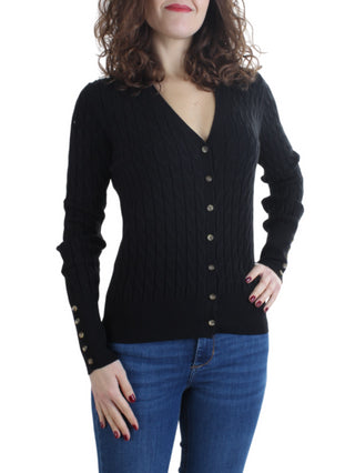 Opificio 4.0 cardigan in maglia con trecce nero