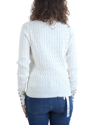 Opificio 4.0 cardigan in maglia con trecce panna