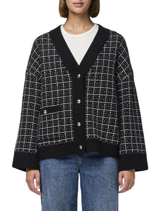 Pieces cardigan nilja nero bianco