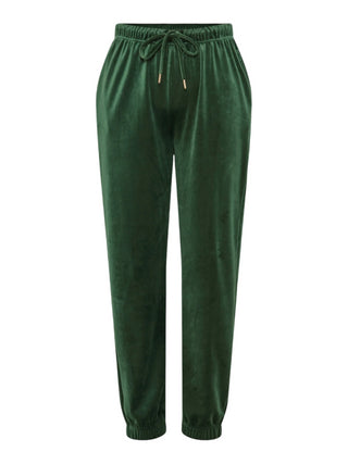 Pieces pantaloni joggesr in velluto verde