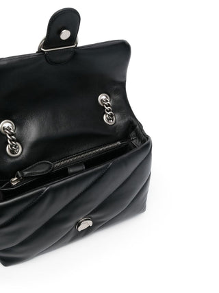 Pinko borsa Love Bag Classic Puff in pelle trapuntata nero argento