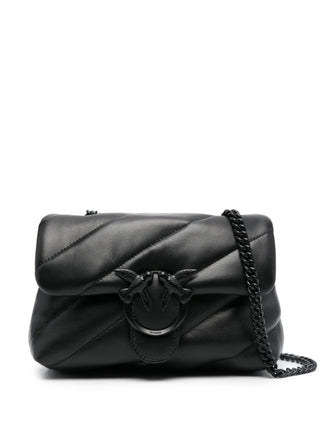 Pinko borsa a spalla Love Bag Mini Puff in pelle trapuntata nero