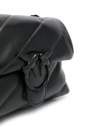 Pinko borsa a spalla Love Bag Mini Puff in pelle trapuntata nero