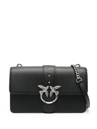 Pinko borsa Love Bag One Classic in pelle con borchie nero argento