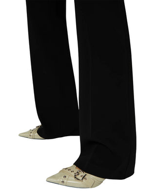 Pinko pantaloni flare Hulka in cady tecnico nero