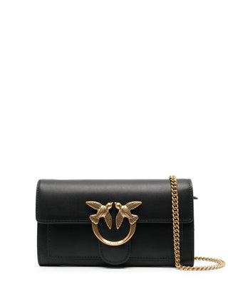 Pinko pochette Love One Wallet in pelle nero oro