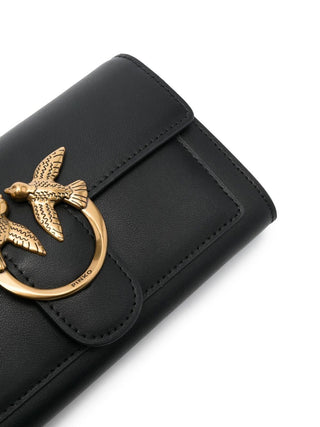 Pinko pochette Love One Wallet in pelle nero oro