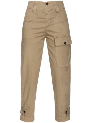 Pinko pantaloni cargo Globo in rasatello stretch beige