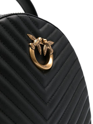 Pinko zaino Love Click Classic in pelle trapuntata chevron nero oro