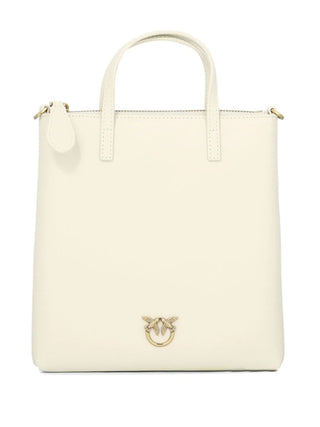 Pinko borsa Mini Shopper con tracolla in pelle bianco