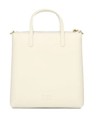 Pinko borsa Mini Shopper con tracolla in pelle bianco